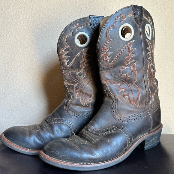 Ariat Men’s/Women's Size 8.5c wide width Round Toe Brown Leather Western Boots - Picture 3 of 13